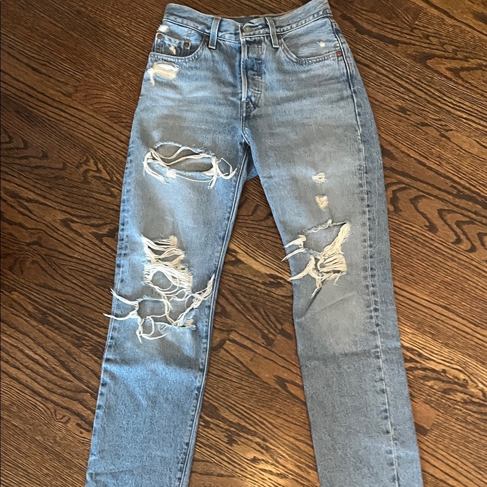 Denizen from Levi's Distressed Blue Jeans